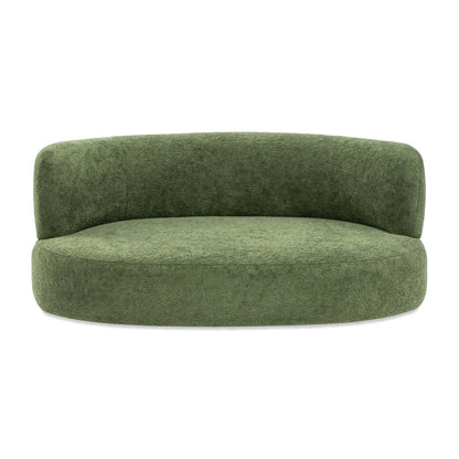 Shep 36" Curved Dog Sofa – Moss Green Fleece Lounge for Medium - Sized Pets - JUSTLIVE NESTJUSTLIVE NEST