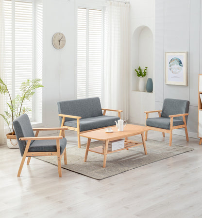 Serevia™ 4-Piece Espresso Set – Loveseat, 2 Chairs & Coffee Table for Stylish Indoor or Patio Living