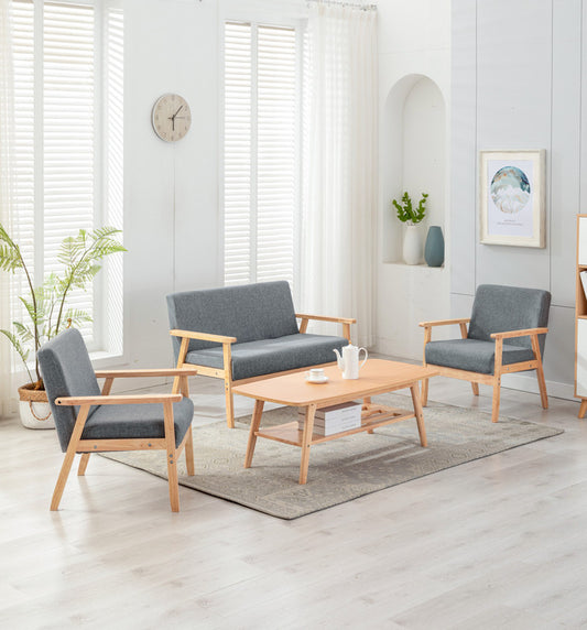 Serevia™ 4-Piece Espresso Set – Loveseat, 2 Chairs & Coffee Table for Stylish Indoor or Patio Living