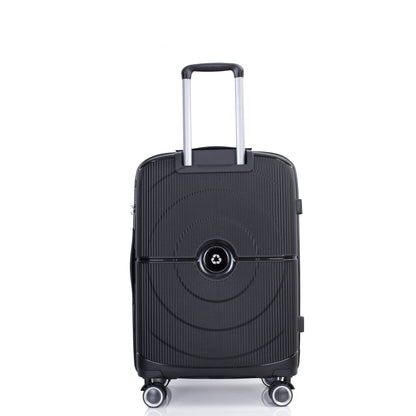 Jetera 3 - Piece PP Luggage Set – Black Polypropylene Hardshell with Double Spinner Wheels & TSA Lock (20/24/28") - JUSTLIVE NESTJUSTLIVE NEST