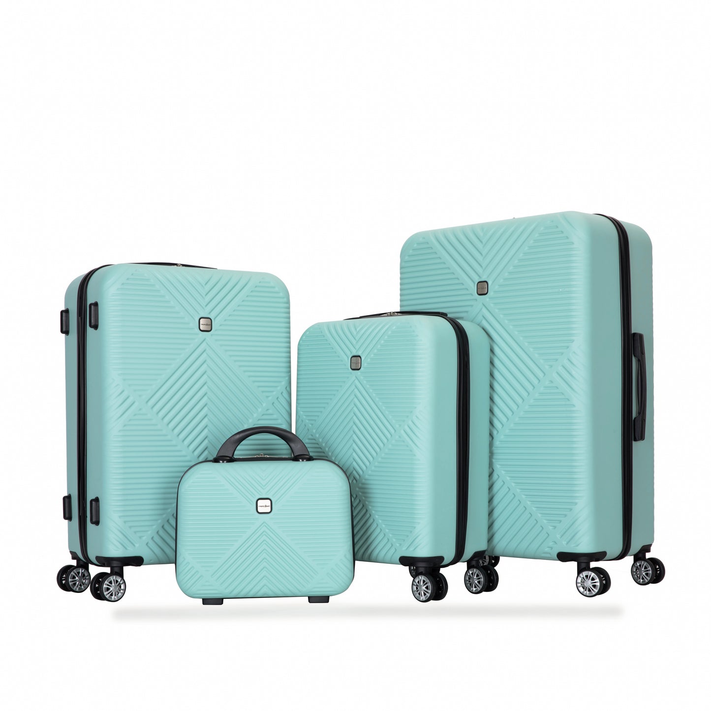 Jetera 4 - Piece ABS Luggage Set – Light Blue Suitcases with Aircraft Spinner Wheels & Matching Makeup Box - JUSTLIVE NESTJUSTLIVE NEST