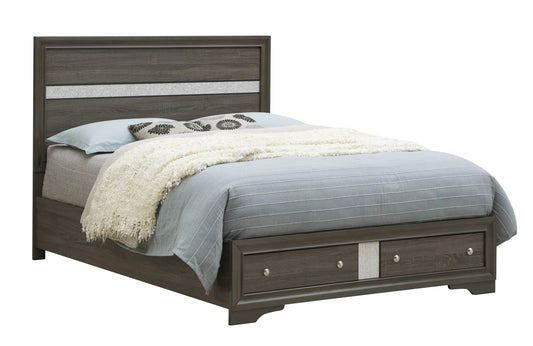 Marvyn Queen Bed – Gray Wood Frame with Modern Panel Structure (Model G02305B-QB)