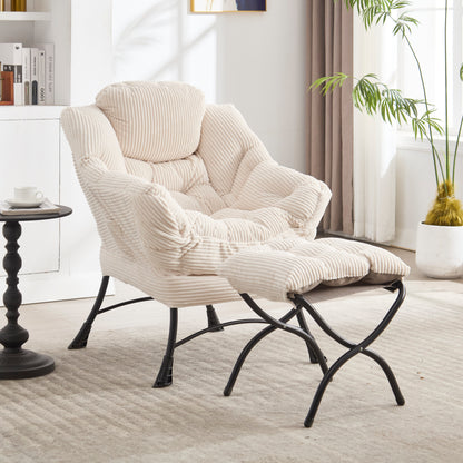 Relvanta Chair Set – Snowmist Upholstery, SideStash Pocket, FootEase Ottoman