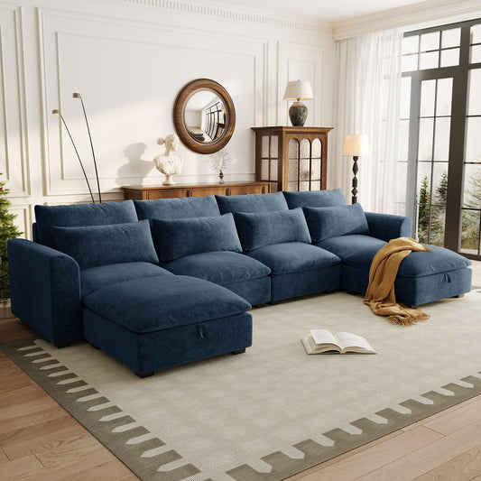 8-Seat Flex Lounge – Customizable Comfort Set with Dual Footrests