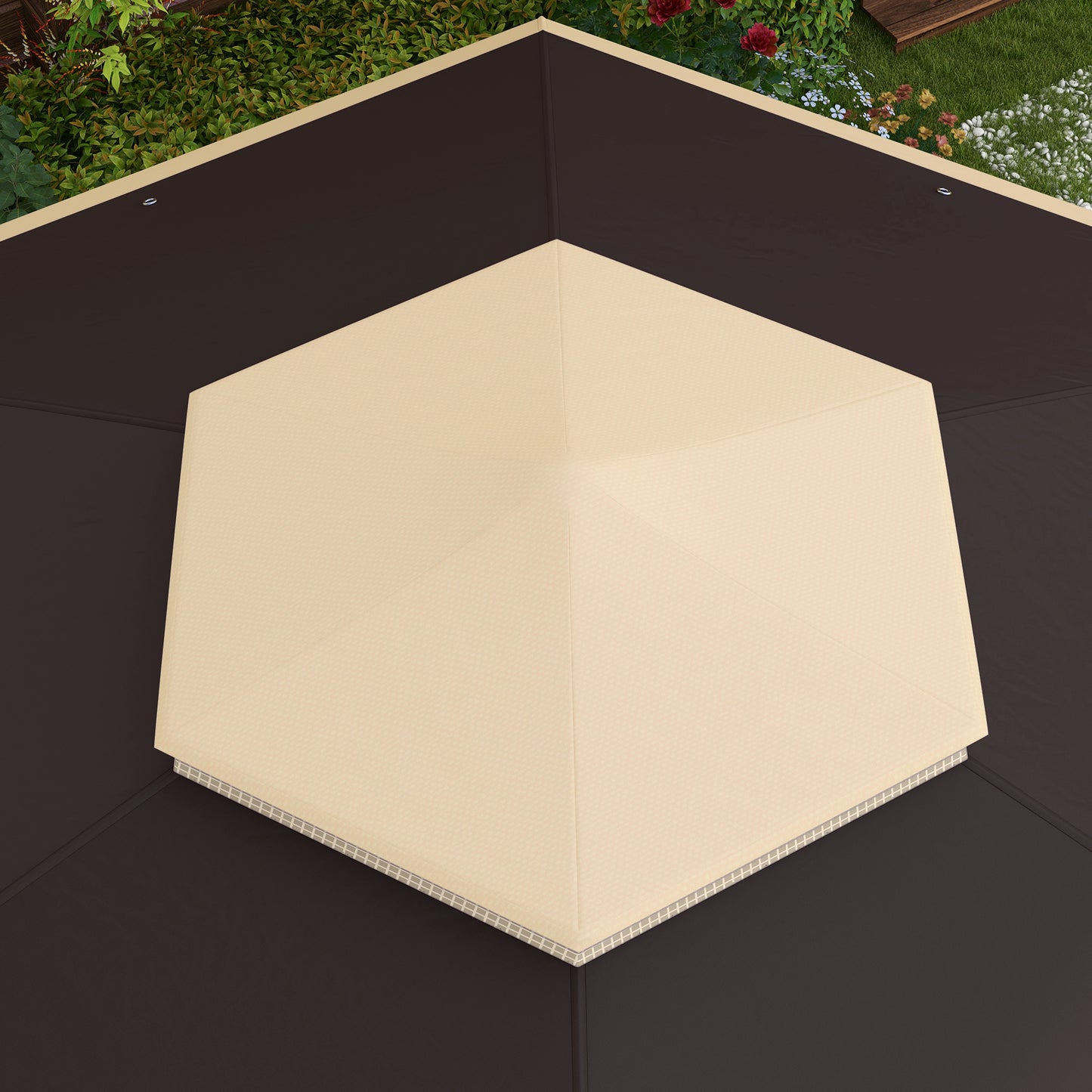 Solair 10' Cantilever Umbrella – Outdoor Hanging Shade with UV Shield & Tilt Stand (Brown) - JUSTLIVE NESTJUSTLIVE NEST