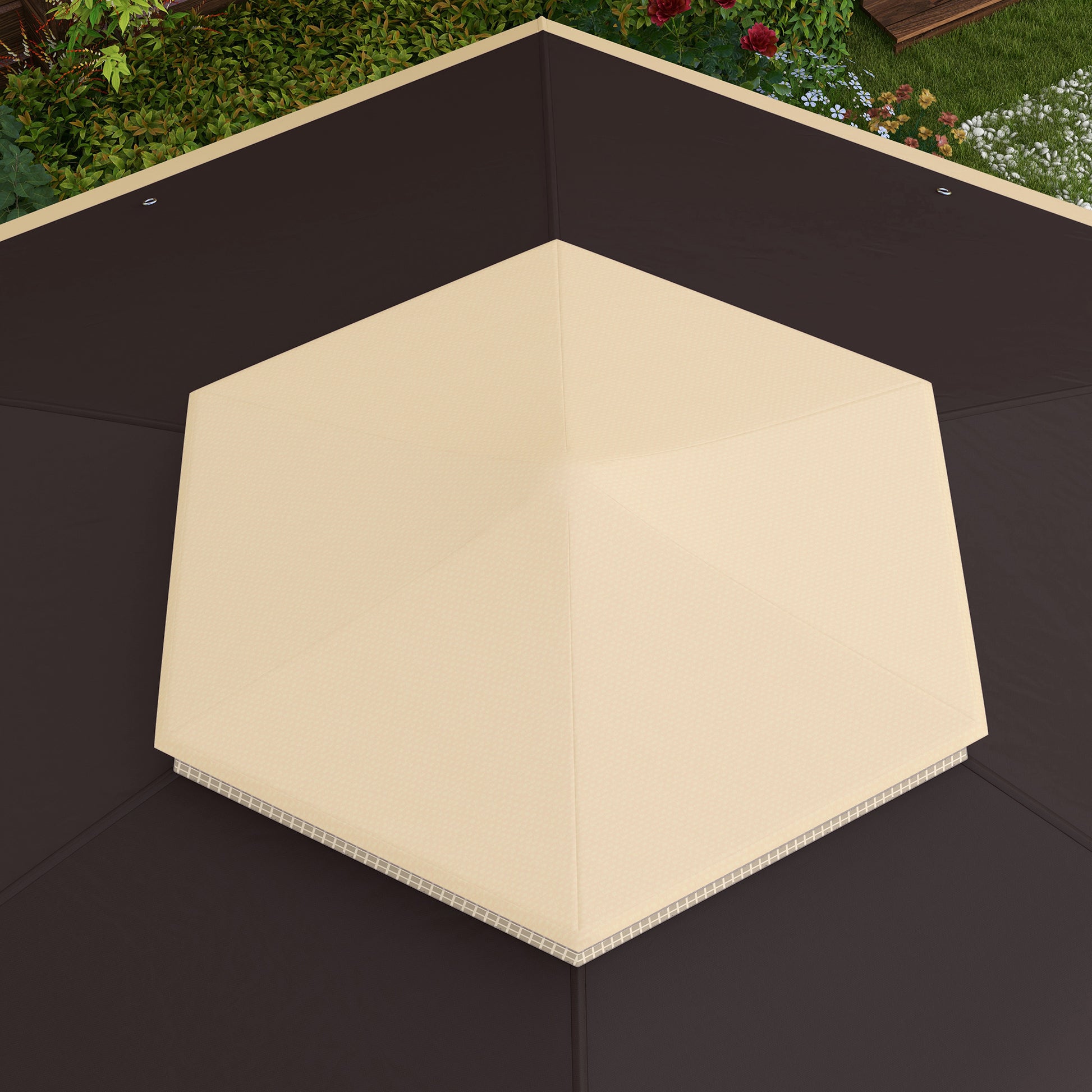 Solair 10' Cantilever Umbrella – Outdoor Hanging Shade with UV Shield & Tilt Stand (Brown) - JUSTLIVE NESTJUSTLIVE NEST