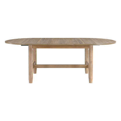 Noralin Extendable Oval Dining Table – Natural Finish with Classic Leaf