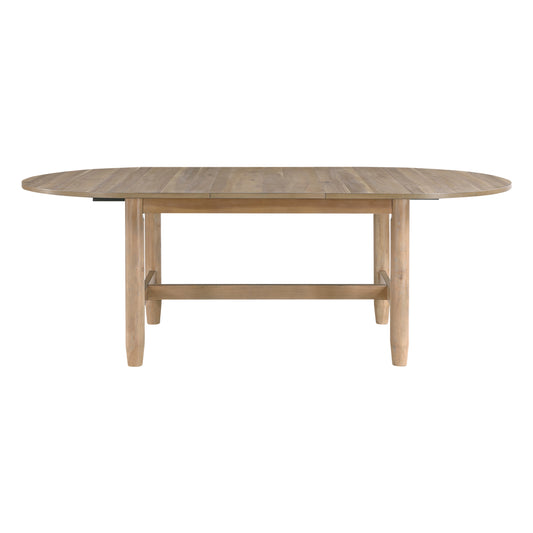 Noralin Extendable Oval Dining Table – Natural Finish with Classic Leaf