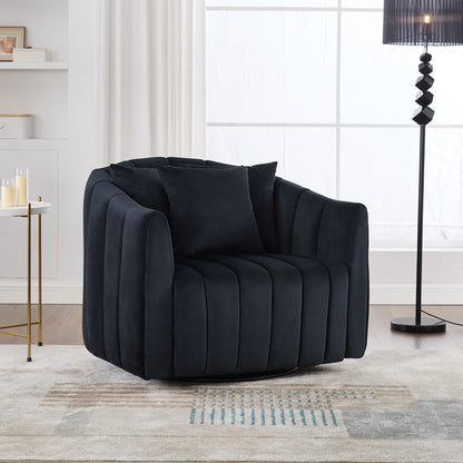 Thalara Chair – ObsidianVelvet Shell, Orbituxe Swivel Base