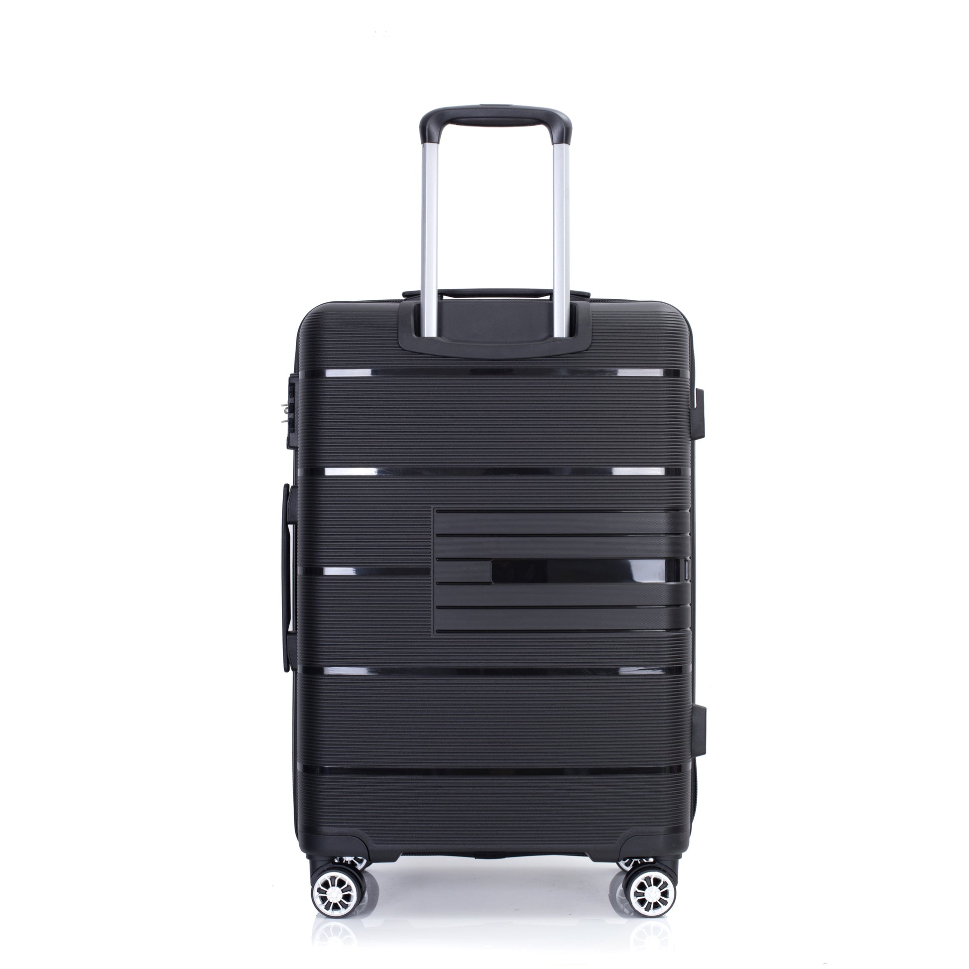 Jetera 3 - Piece Polypropylene Luggage Set – Black Hardshell with Double Spinner Wheels & TSA Lock - JUSTLIVE NESTJUSTLIVE NEST