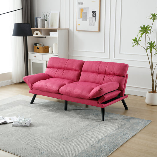 NestEdge ‘CozyWin” Sleeper Sofa – Plush Cushion + Sleek Metal Feet | Convertible Lounge