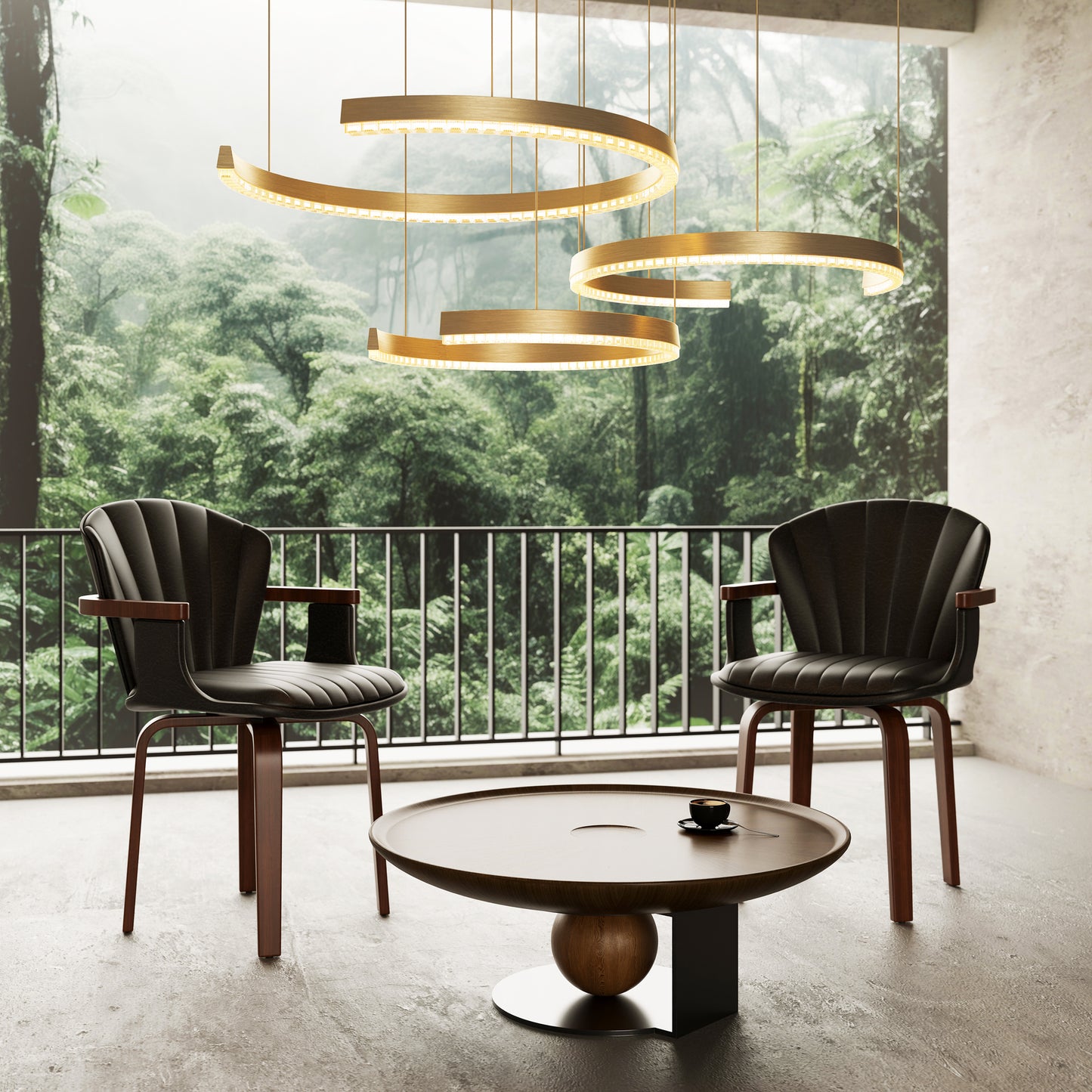 Bendro Dining Chairs – 2 Swivel PU Accent Seats in Black, Mid-Century Shape