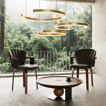 Bendro Dining Chairs – 2 Swivel PU Accent Seats in Black, Mid-Century Shape