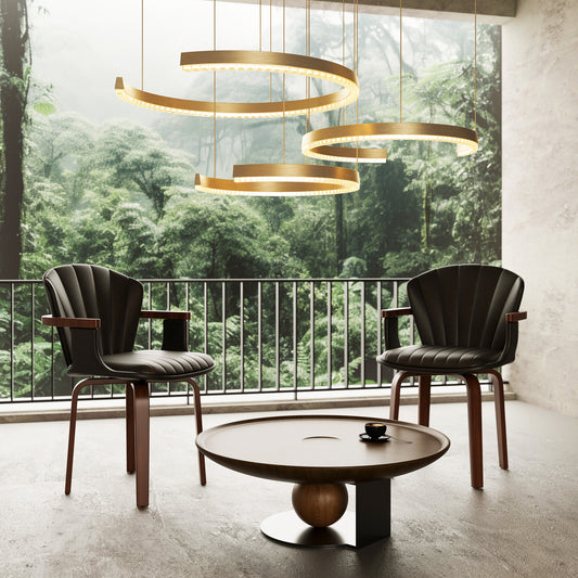 Bendro Dining Chairs – 2 Swivel PU Accent Seats in Black, Mid-Century Shape