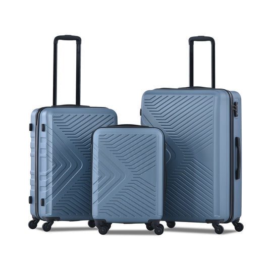 Jetera 3 - Piece ABS Luggage Set – Blue Spinner Suitcases with Lightweight Hard Shell & TSA Lock (20/24/28") - JUSTLIVE NESTJUSTLIVE NEST