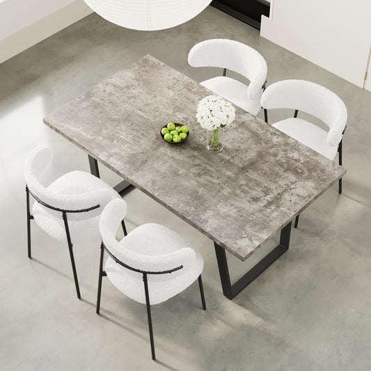 Kavari 4-Piece Dining Set – Space-Efficient 62.9" Table with Durable Chairs for Everyday Use