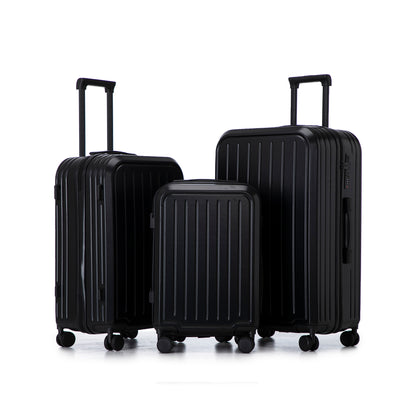 Jetera 3 - Piece ABS Travel Set – Black Spinner Suitcases with USB Port & Cup Holder (20/24/28") - JUSTLIVE NESTJUSTLIVE NEST