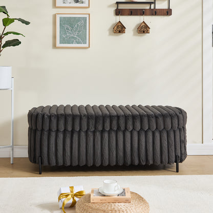 Fluvia Bench – Charplush Top, Noirline Legs, HiddenNest Storage
