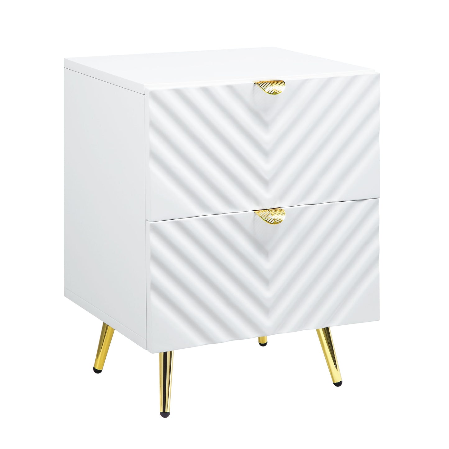 Gavira Gloss Stand – White High Gloss Finish Nightstand with Clean Lines