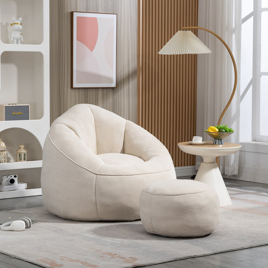 Beddra Lounge Set – High-Pressure Foam Bean Bag with Padded Fill and Matching Footrest