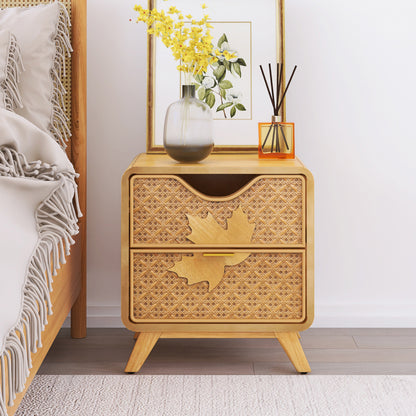 Herlix Carved Chest – 2-Drawer Handcrafted Accent Cabinet with Traditional Detail