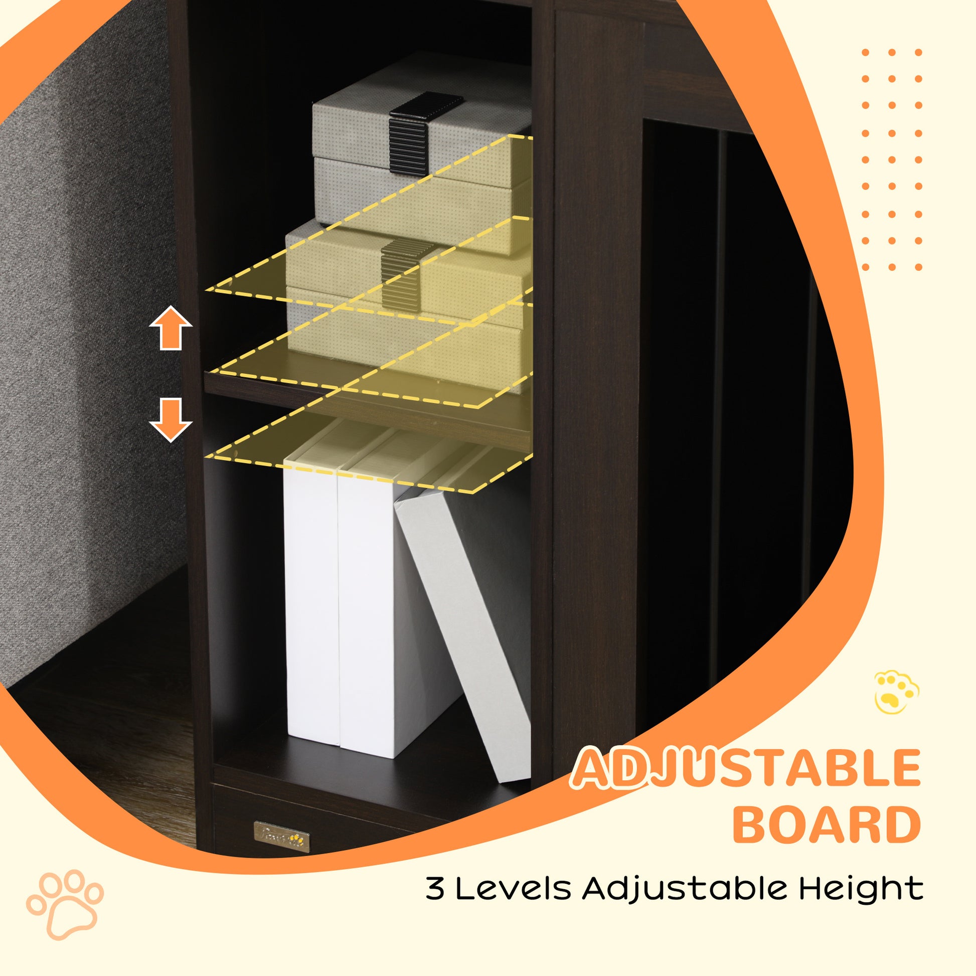 Hollo Dog Crate Table – Brown Dual - Use Pet Crate with Adjustable Shelf & Wide Top Surface (47") - JUSTLIVE NESTJUSTLIVE NEST