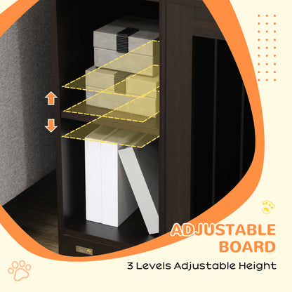 Hollo Dog Crate Table – Brown Dual - Use Pet Crate with Adjustable Shelf & Wide Top Surface (47") - JUSTLIVE NESTJUSTLIVE NEST