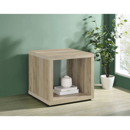 Flint End Table – DistressPine Square in Engineered Woodgrain