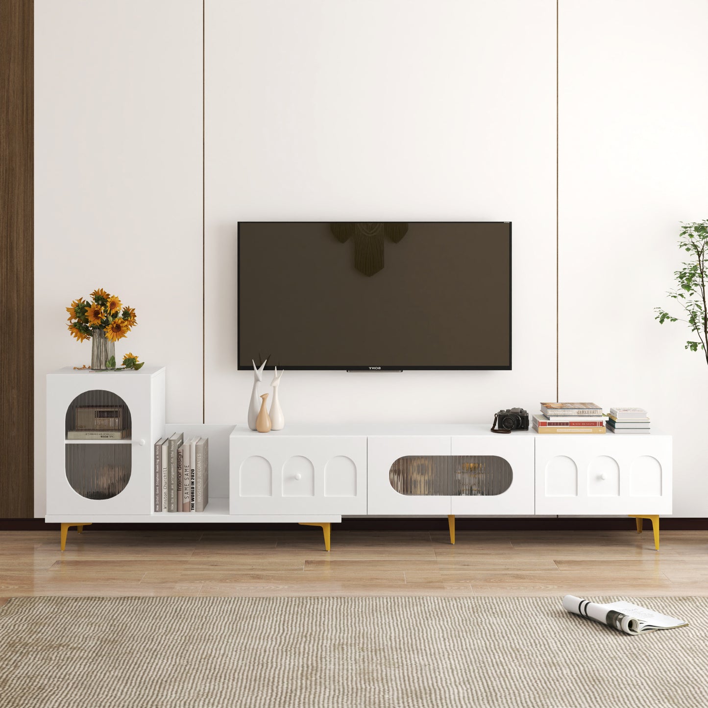 Extendra Console – Wood Expandable TV Stand with Sliding Structure