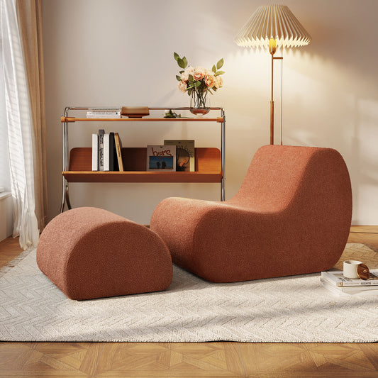 Velmira Set – Flowcurve Chair with Plushrest Ottoman