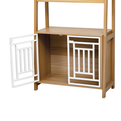 Hollo Crate Shelf Tower – Dog Crate & Ladder Bookcase Combo in Furniture Style - JUSTLIVE NESTJUSTLIVE NEST