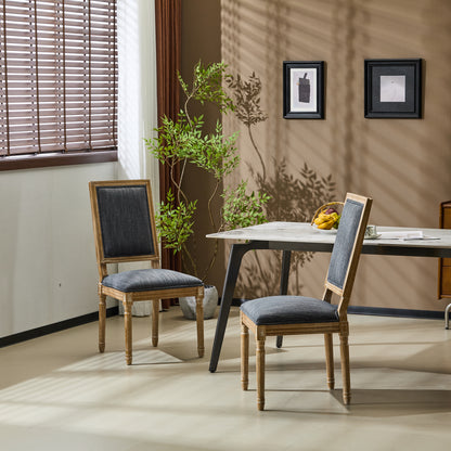 Laurel Dining Chairs – 2 French Country Cane Back Seats with Fluted Legs