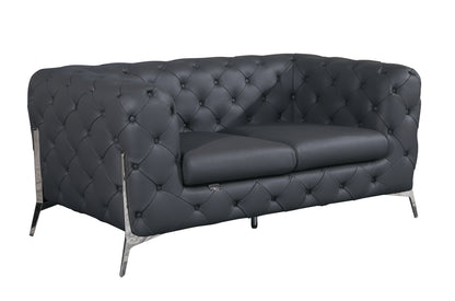 Vellantino™ Top Grain Leather Loveseat – Transitional 2-Seater in Premium Italian Upholstery