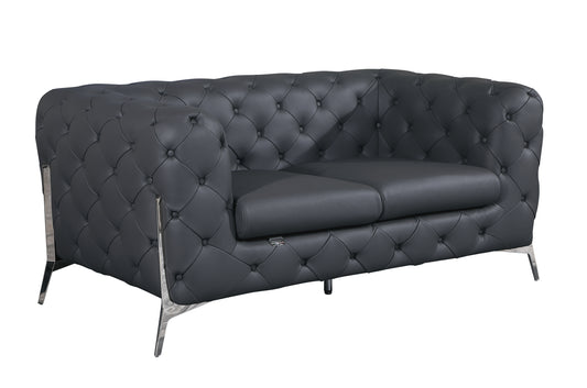 Vellantino™ Top Grain Leather Loveseat – Transitional 2-Seater in Premium Italian Upholstery
