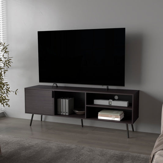 Mescal Console – Wengue TV Stand with Door & Open Storage