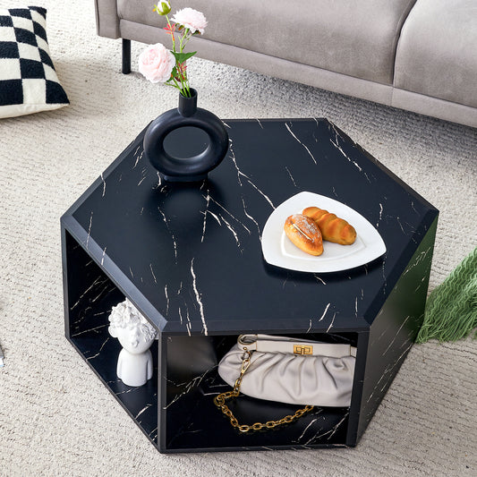 Hexley Table – Hexagon Coffee Table with Storage Space