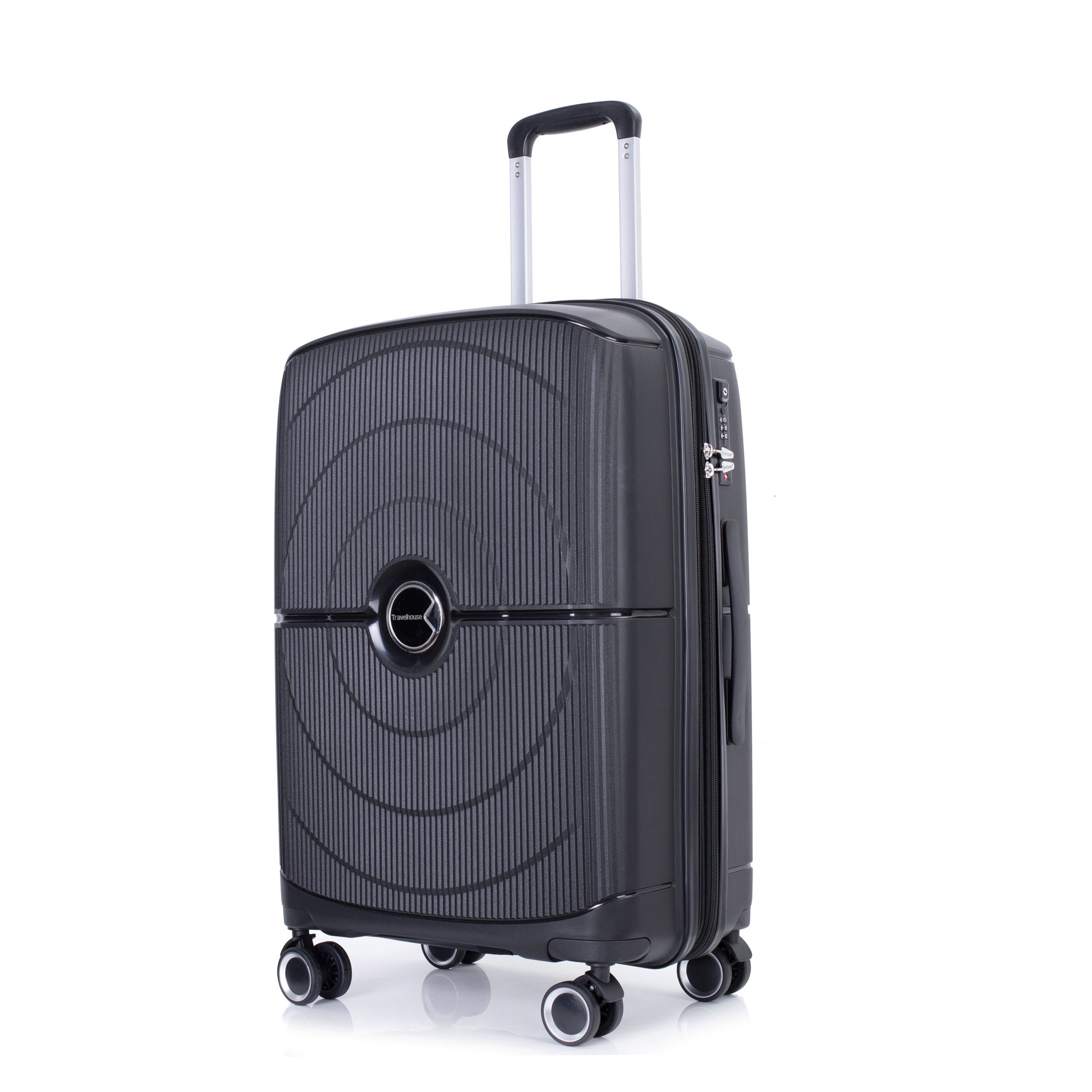Jetera 3 - Piece PP Luggage Set – Black Polypropylene Hardshell with Double Spinner Wheels & TSA Lock (20/24/28") - JUSTLIVE NESTJUSTLIVE NEST