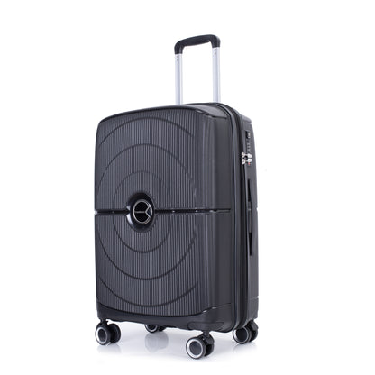 Jetera 3 - Piece PP Luggage Set – Black Polypropylene Hardshell with Double Spinner Wheels & TSA Lock (20/24/28") - JUSTLIVE NESTJUSTLIVE NEST