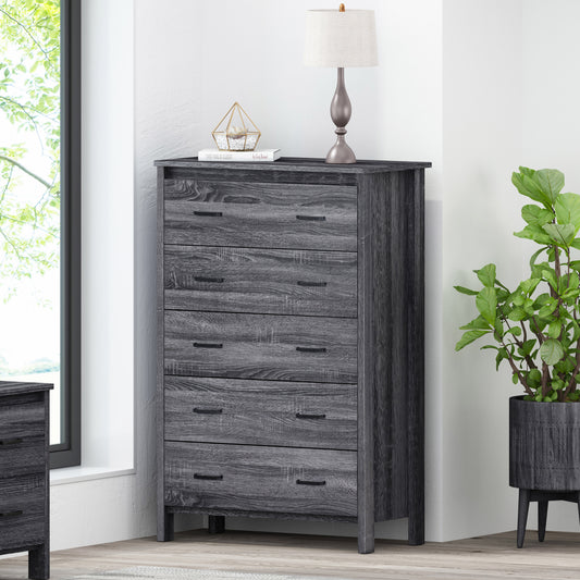 Tyller 5-Drawer Dresser – Toolless Assembly Chest with Clean Design