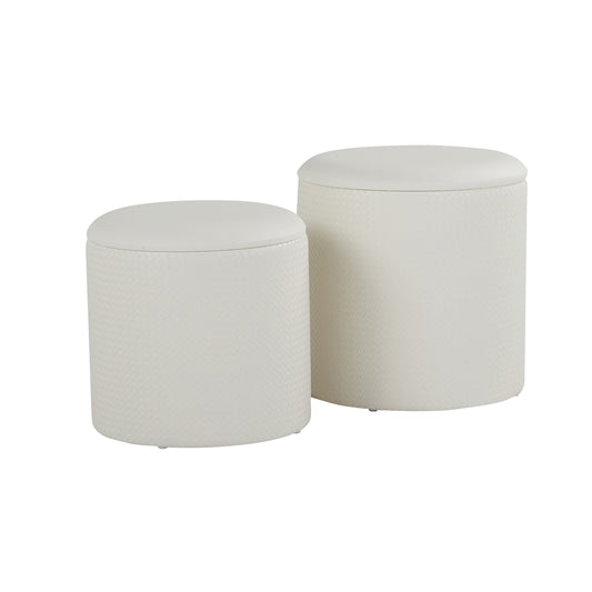 Kyra Nesting Set – Creamcloud Fauxhide with Terra Edge