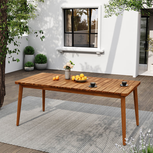 Farmora 72" Acacia Dining Table – 8-Person Teak-Style Patio Table
