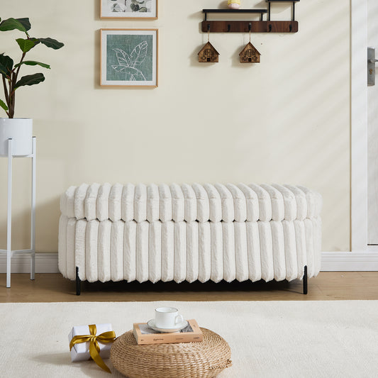 Fluvia Bench – Softbeige Top, Noirline Legs, HiddenNest Storage