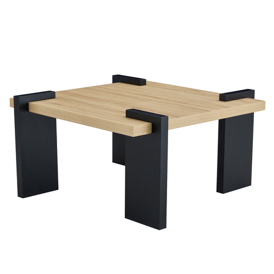 Naro Coffee Table – 31.5" Square MDF in Natural Wood Tone for Minimalist Spaces