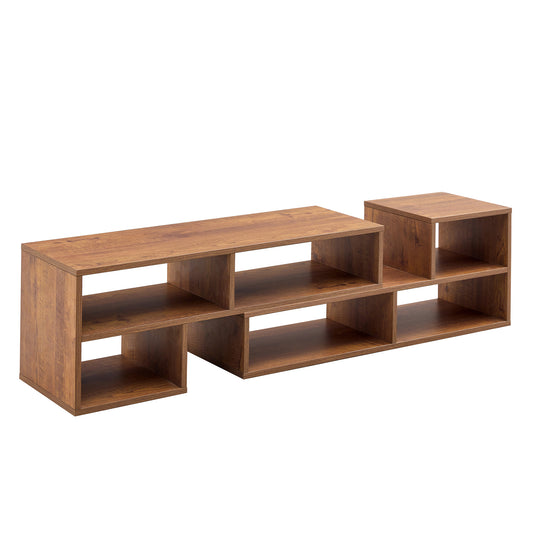 Cubara L-Console – 2-Piece Modular TV Stand in Walnut MDF (47.2")