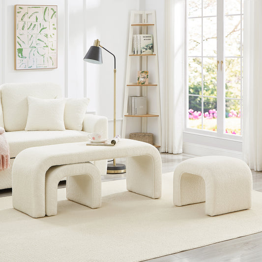 UmbraNest Set (3pc) – CreamTeddy Texture, ModuForm Seating