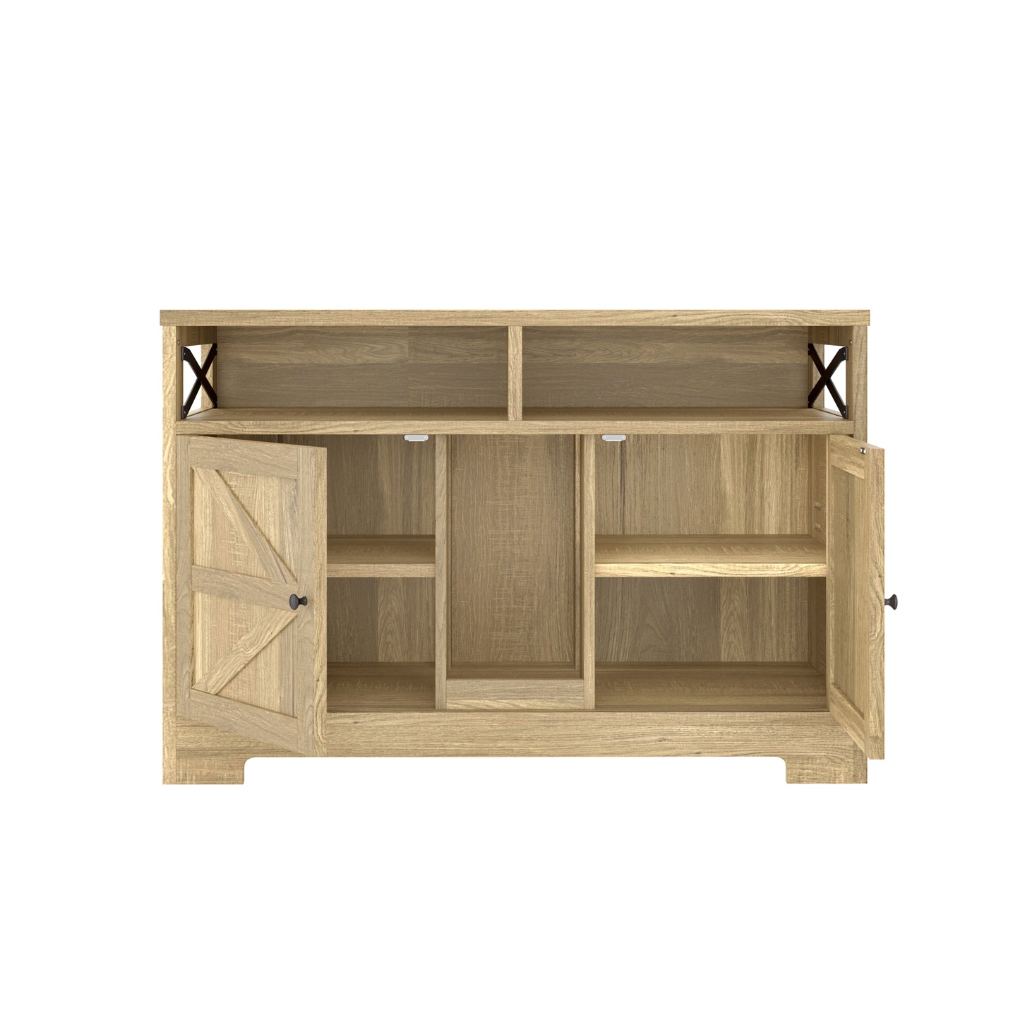 Nuvio Double Litter Enclosure – Brown Hidden Cat Box for 2 Cats with Side Table & Farmhouse Styling - JUSTLIVE NESTJUSTLIVE NEST