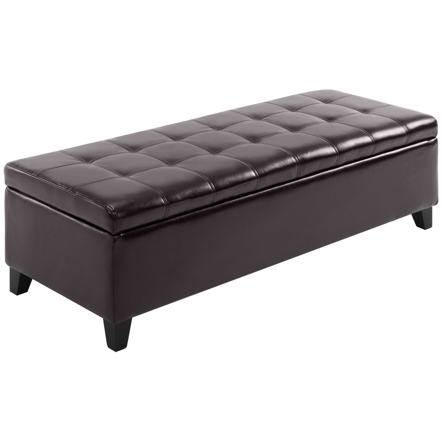 Orvin Bench – Mocha Brown Faux Leather with Lift-Top Storage