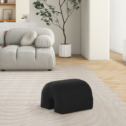 Archloft Ottoman – EbonyBouclé Cover, CurveNest Base