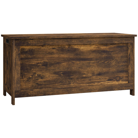 Harkey 39" Storage Chest – Rustic Brown Wooden Box with Lid Hinges