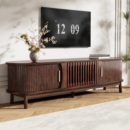 Farmlyn TV Console – Natural Wood Cabinet for TVs Up to 75"